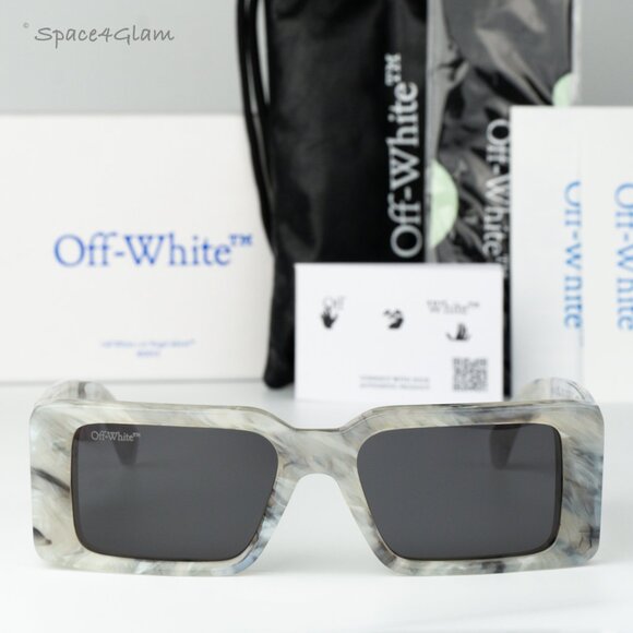 Off-White Women Sunglasses Marble Grey Square OERI097 MILANO 0807 NEW AUTHENTIC main image 8